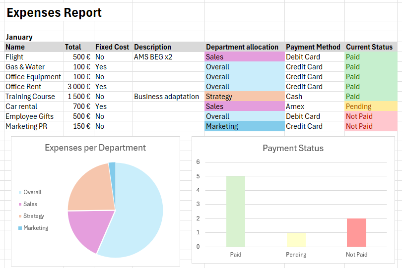 Excel Expense Tracking System